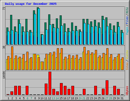 Daily usage for December 2025
