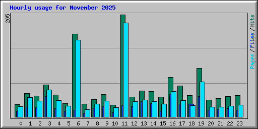 Hourly usage for November 2025